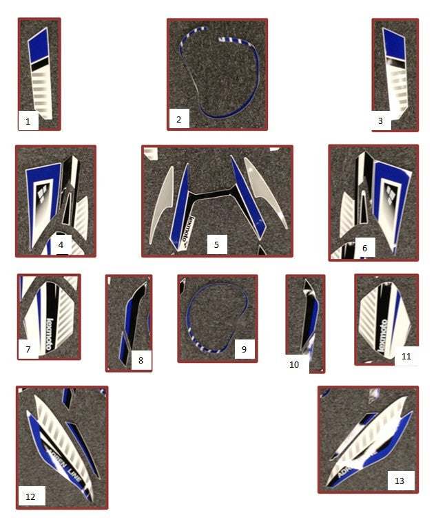 Pulse, Lexmoto Adrenaline XF125GY-2B (Carb Or EFI) Graphics Sticker Kit Blue