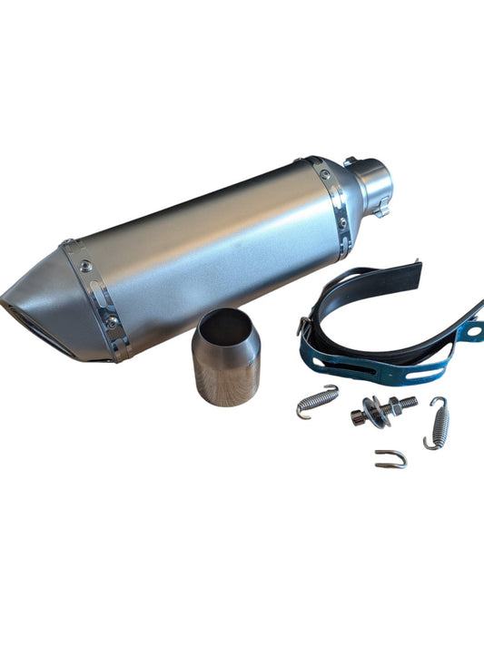 Universal Motorcycle Exhaust Silencer 38-51mm Pipe Slip On With Removable Baffle