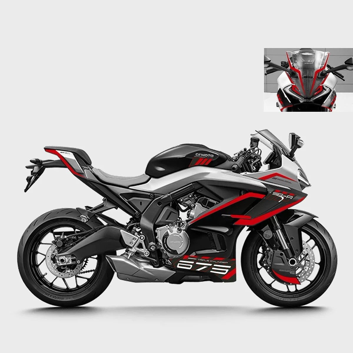 CFMOTO CF MOTO 675SR-R Sticker Graphics Kit Red